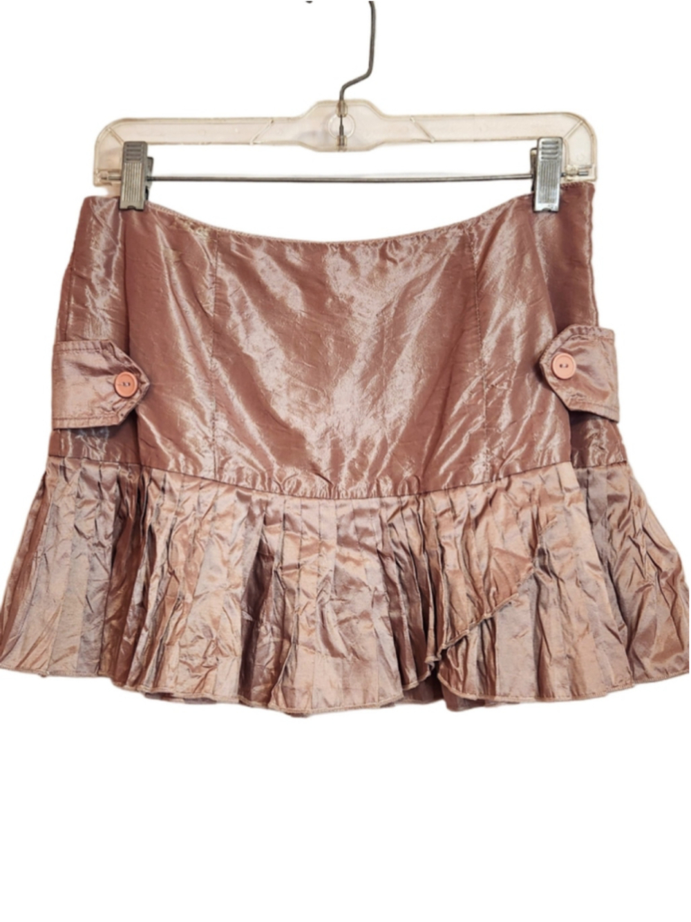Rubber Ducky Pink Pleated Ruffle Hem Mini Skirt Small - Picture 2 of 7